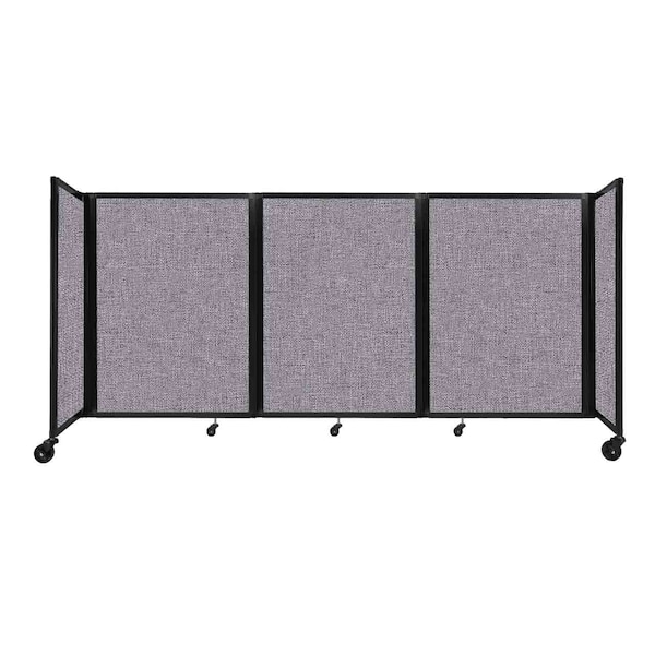 Room Divider 360 Folding Portable Partition 8'6" x 4' Cloud Gray Fabric